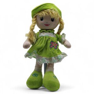 Calplush 16" Plush Doll With Green Dress & Hat